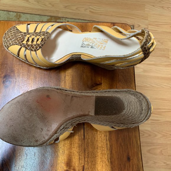 Salvatore Ferragamo wedge espadrille size 10 - Picture 2 of 6